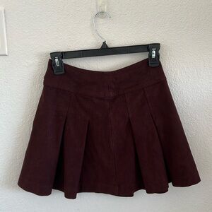 Abercrombie Burgundy Suede Miniskirt